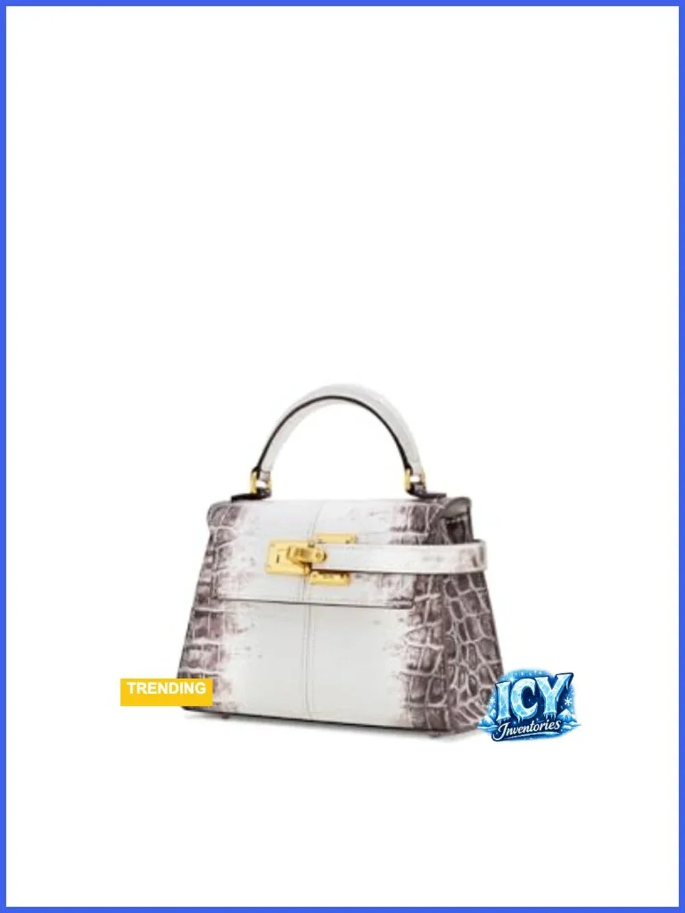 Vegan Leather Crocodile-Embossed Top Handle Satchel Bag Mini